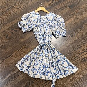 Ulla Johnson Blue and Cream Floral Dress